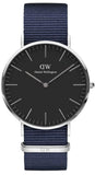 Daniel Wellington Classic Bayswater Black Dial Black NATO Strap Watch For Men - DW00100278
