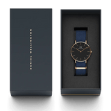 Daniel Wellington Classic Bayswater Black Dial Black NATO Strap Watch For Women - DW00100281