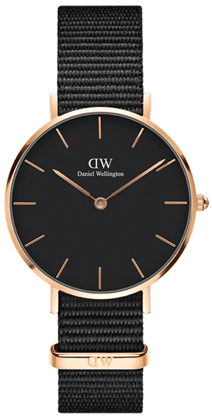 Daniel Wellington Classic Bayswater Black Dial Black NATO Strap Watch For Women - DW00100281