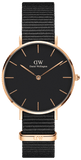 Daniel Wellington Classic Bayswater Black Dial Black NATO Strap Watch For Women - DW00100281