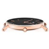Daniel Wellington Classic Bristol Black Dial Brown Leather Strap Watch for Men - DW00100137