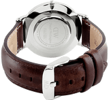 Daniel Wellington Classic Bristol Quartz White Dial Brown Leather Strap Watch For Men - DW00100023
