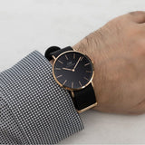 Daniel Wellington Classic Cornwall Black Dial Black Nylon Strap Watch For Women - DW00100148