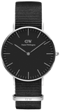 Daniel Wellington Classic Cornwall Black Dial Black Nylon Strap Watch For Women - DW00100149