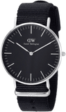 Daniel Wellington Classic Cornwall Quartz Black Dial Black Nylon Strap Watch For Women - DW00100151