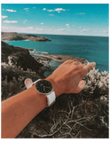 Daniel Wellington Classic Dover Black Dial White Nylon Strap Watch For Women - DW00100310