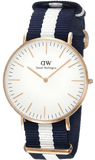 Daniel Wellington Classic Glasgow White Dial Two Tone NATO Strap Watch for Men - DW00100004