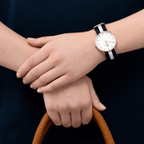 Daniel Wellington Classic Glasgow White Dial Two Tone NATO Strap Watch For Women - DW00100031