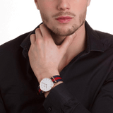 Daniel Wellington Classic Oxford White Dial Two Tone NATO Strap Watch For Men - DW00100001