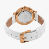 Daniel Wellington Classic Petite Bondi Black Dial White Leather Strap Watch For Women - DW00100283