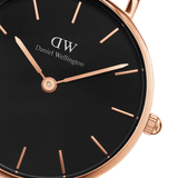 Daniel Wellington Classic Petite Bristol Black Dial Brown Leather Strap Watch For Women - DW00100221