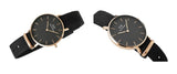 Daniel Wellington Classic Petite Cornwall Black Dial Black NATO Strap Watch For Women - DW00100215