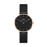 Daniel Wellington Classic Petite Cornwall Black Dial Black NATO Strap Watch For Women - DW00100215