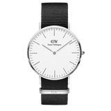 Daniel Wellington Classic Petite Cornwall White Dial Black Nylon Strap Watch For Women - DW00100252
