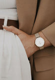 Daniel Wellington Classic Petite Evergold White Dial Gold Mesh Bracelet Watch For Women - DW00100350
