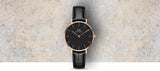 Daniel Wellington Classic Petite Reading Black Dial Black Leather Strap Watch For Women - DW00100167