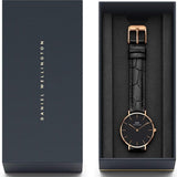 Daniel Wellington Classic Petite Reading Black Dial Black Leather Strap Watch For Women - DW00100167