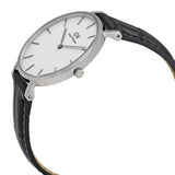 Daniel Wellington Classic Petite Reading White Dial Black Leather Strap Watch For Women - DW00100185