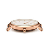 Daniel Wellington Classic Petite Reading White Dial Black Leather Strap Watch For Women - DW00100229