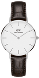Daniel Wellington Classic Petite Reading White Dial Black Leather Strap Watch For Women - DW00100241
