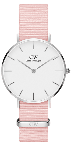 Daniel Wellington Classic Petite Rosewater White Dial Pink NATO Strap Watch For Women - DW001000318
