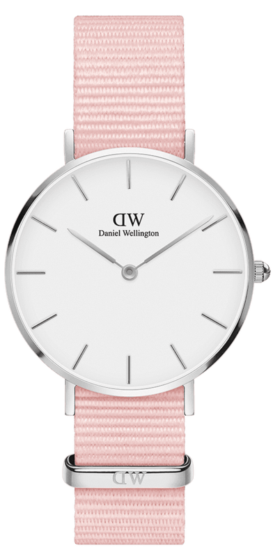 Daniel Wellington Classic Petite Rosewater White Dial Pink NATO Strap Watch For Women - DW001000318
