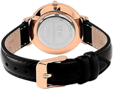 Daniel Wellington Classic Petite Sheffield White Dial Black Leather Strap Watch For Women - DW00100230