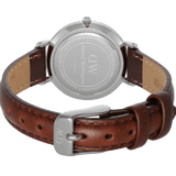 Daniel Wellington Classic Petite St Mawes Black Dial Brown Leather Strap Watch For Women - DW00100237