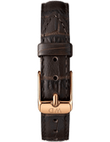 Daniel Wellington Classic Petite York Black Dial Brown Leather Strap Watch For Women - DW00100226