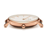 Daniel Wellington Classic Petite York White Dial Brown Leather Strap Watch For Women - DW00100232
