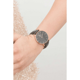Daniel Wellington Classic Reading Black Dial Black Leather Strap Watch For Women - DW00100141
