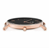 Daniel Wellington Classic Reading Black Dial Black Leather Strap Watch For Women - DW00100141