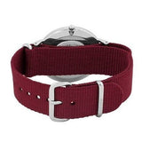 Daniel Wellington Classic Roselyn Black Dial Maroon Nylon Strap Watch For Women - DW00100274