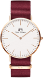 Daniel Wellington Classic Roselyn White Dial Maroon Nylon Strap Watch For Women - DW00100267