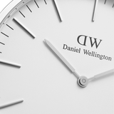 Daniel Wellington Classic Sheffield White Dial Black Leather Strap Watch For Men - DW00100020