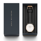 Daniel Wellington Classic Sheffield White Dial Black Leather Strap Watch For Men - DW00100084