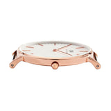 Daniel Wellington Classic South Hampton White Dial Two Tone Nylon Strap Watch For Women - DW00100034