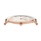Daniel Wellington Classic Suffolk White Dial Brown Leather Strap Watch For Women - DW00100120