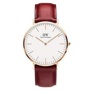 Daniel Wellington Classic Suffolk White Dial Brown Leather Strap Watch For Women - DW00100120