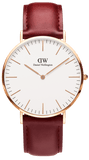 Daniel Wellington Classic Suffolk White Dial Brown Leather Strap Watch For Women - DW00100120