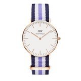 Daniel Wellington Classic Trinity White Dial Three Tone Nylon Strap Watch For Women - 0509DW