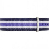 Daniel Wellington Classic Trinity White Dial Three Tone Nylon Strap Watch For Women - 0609DW