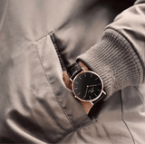 Daniel Wellington Classic York Black Dial Brown Leather Strap Watch For Women - DW00100140