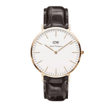 Daniel Wellington Classic York White Dial Brown Leather Strap Watch For Men - DW00100011
