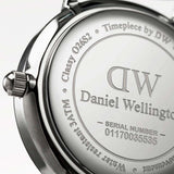Daniel Wellington Classy Bristol White Dial Brown Leather Strap Watch For Women - DW00100070