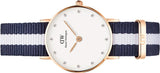 Daniel Wellington Classy Glasgow White Dial Two Tone Nylon Strap Watch For Women - DW00100066