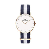 Daniel Wellington Classy Glasgow White Dial Two Tone Nylon Strap Watch For Women - DW00100078