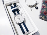 Daniel Wellington Classy Glasgow White Dial Two Tone Nylon Strap Watch For Women - DW00100082