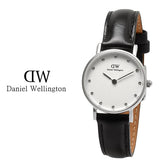 Daniel Wellington Classy Sheffield White Dial Black Leather Strap Watch For Women - DW00100068
