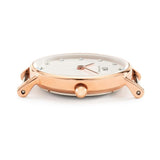 Daniel Wellington Classy St Mawes White Dial Brown Leather Strap Watch For Women - DW00100059